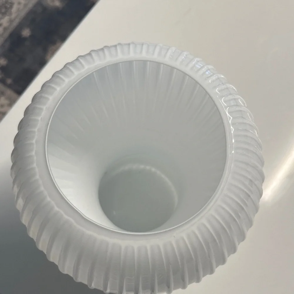 West Elm Ivory Textured Glass Vase